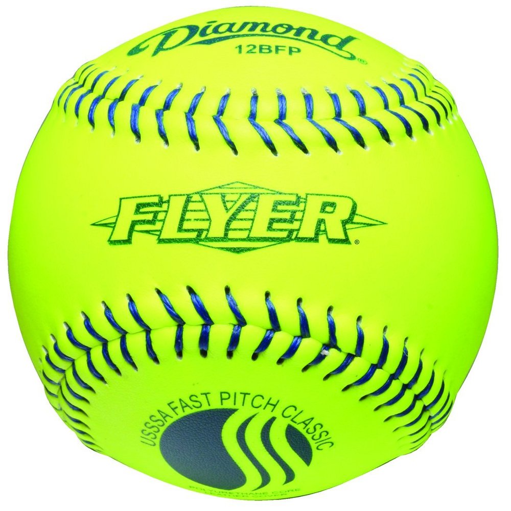 Diamond 12-Inch Leather Cover Fastpitch Softball, USSSA Stamped, Dozen