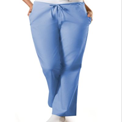 Cherokee Women's Fashionable Flare Leg Drawstring Pant, Ciel, 2X-Large Petite