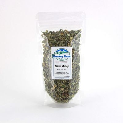 Harmony House Dehydrated Celery, Crosscut Dried Vegetables For Cooking, Camping, Emergency Supply and More (1.5 oz, Zip Pouch)