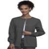 Cherokee Women's WW Snap Front Warm-Up Jacket, Pewter, X-Small view 1