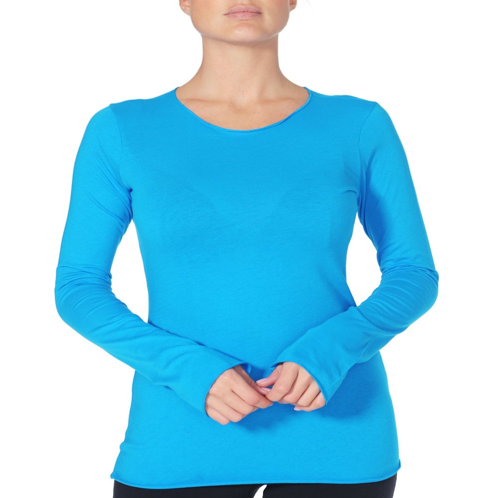 Beyond Yoga Organic Pima Long Sleeved Crew (Pacific Blue, X-Large)