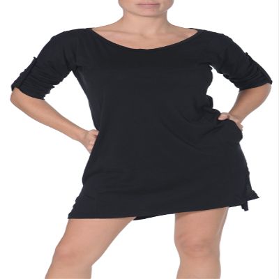 Beyond Yoga Organic Pima Panel Dress (Black, X-Small)