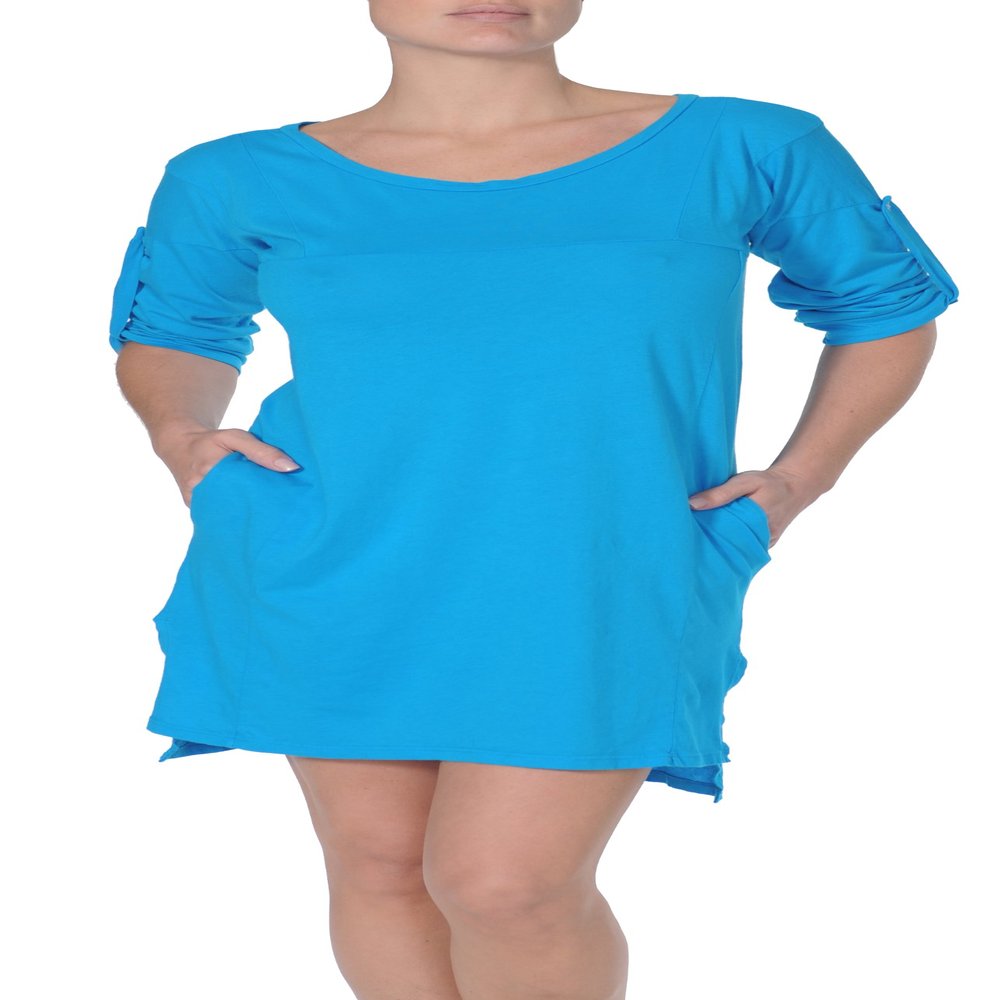 Beyond Yoga Organic Pima Panel Dress (Pacific Blue, Medium)