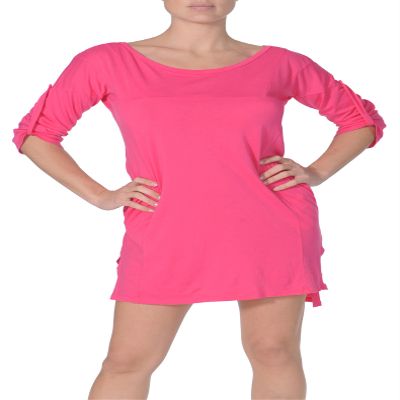 Beyond Yoga Organic Pima Panel Dress (Tropical Pink, X-Large)
