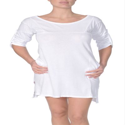 Beyond Yoga Organic Pima Panel Dress (White, X-Small)