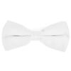 boxed-gifts Solid White Colored Poly-Satin Banded Bowtie view 1