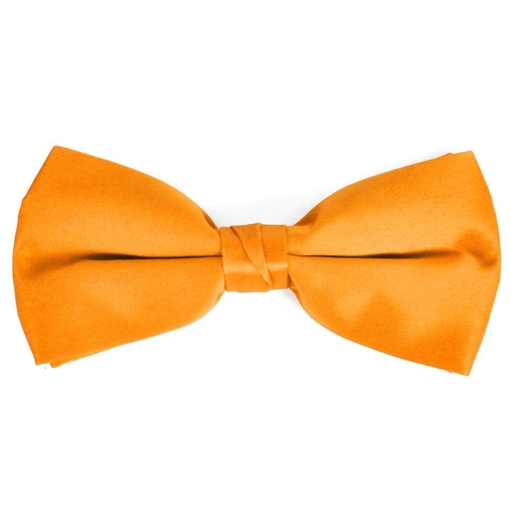 boxed-gifts Yellow Solid Colored Poly-Satin Banded Bowtie
