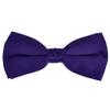 boxed-gifts Solid Purple Colored Poly-Satin Banded Bowtie view 1