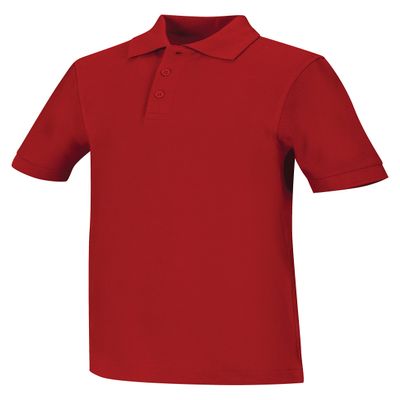 Classroom Big Boys' Uniform Pique Short Sleeve Polo,Red,Small