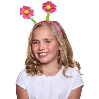 Making Believe Hot Pink Glitter Flower Bopper Headband