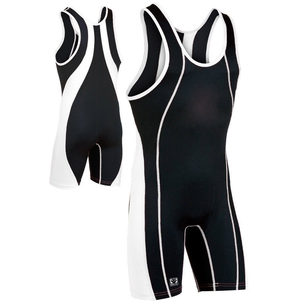 Brute Maverick Wrestling Singlet - SIZE: Youth Medium, COLOR: Black/White