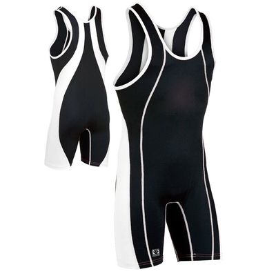 Brute Maverick Wrestling Singlet - SIZE: XX-Large, COLOR: Black/White [Apparel]
