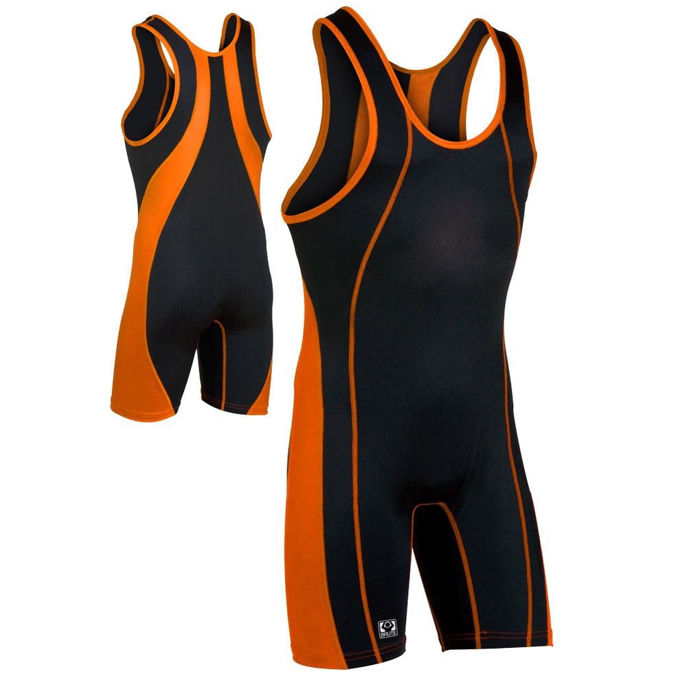 Brute Maverick Wrestling Singlet - SIZE: X-Large, COLOR: Black/Orange [Apparel]