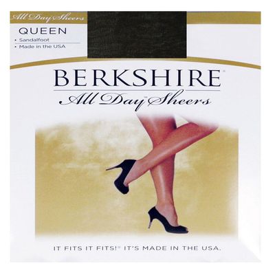 Berkshire womens All Day Sheer Non-control Top - Sandalfoot Pantyhose, Fantasy Black, 7X-Large Plus
