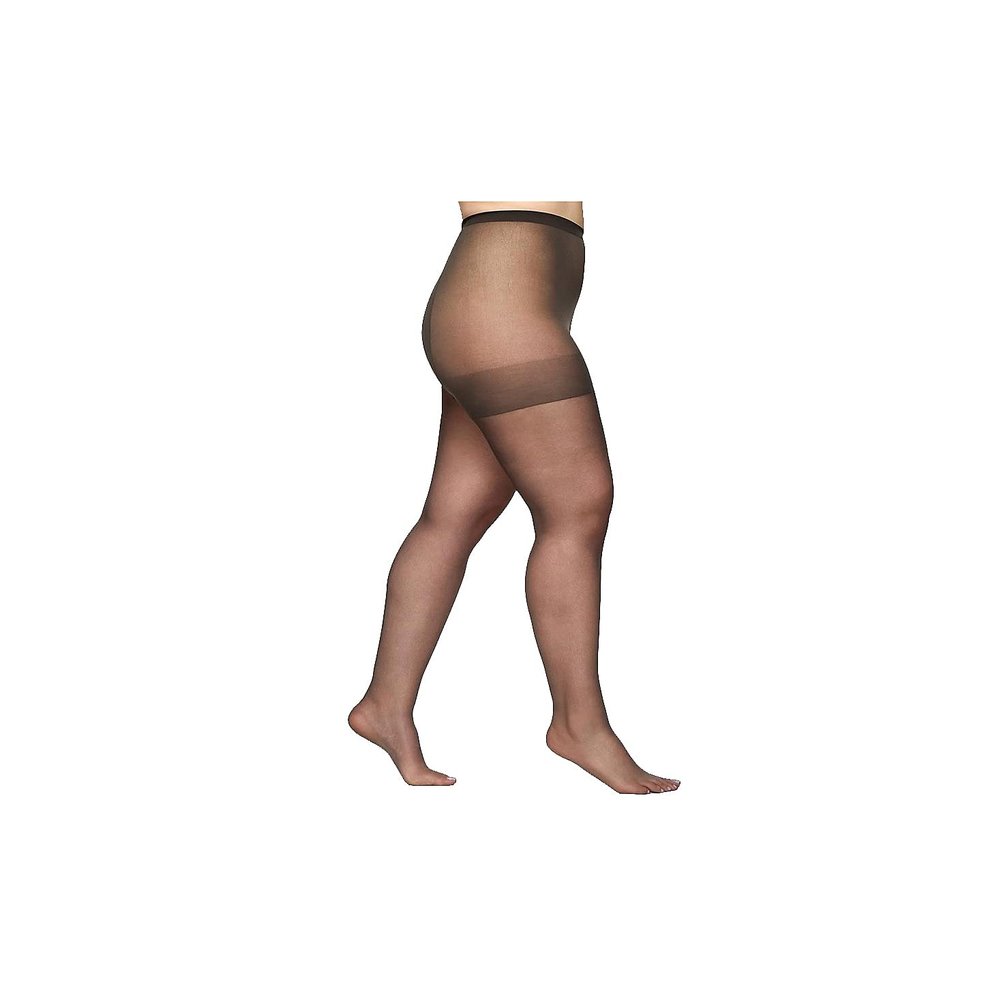 Berkshire womens All Day Sheer Non-control Top - Sandalfoot Pantyhose, Off Black, 5X-Large-6X-Large Plus