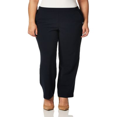 Briggs New York Womens Pull On (Regular Short & Tall Length) Dress Pants, Navy, 14 US