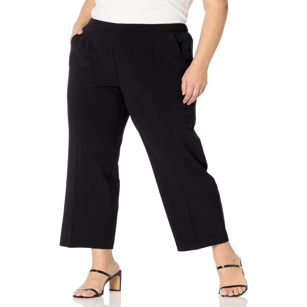Briggs New York Petite Pull On Dress Pant Average Length & Short Length, Black, 16P