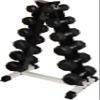 Ader Sporting Goods Rubber Dumbbell Set- 5-30 lb w/Rack & Mat view 1