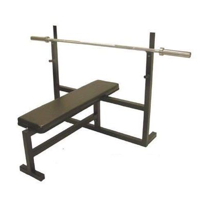 Ader Sporting Goods Olympic Bench Press w/Power Bar, 116kg (255 Lb) Plate Set & 2 Olympic Collars
