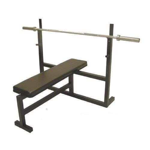 Ader Sporting Goods Olympic Bench Press w/Power Bar, 116kg (255 Lb) Plate Set & 2 Olympic Collars