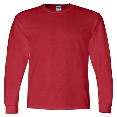 Gildan Men's 5.5 oz., 50/50 Long-Sleeve T-Shirt, Red, Small