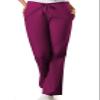 Cherokee Women's Fashionable Flare Leg Drawstring Pant, Wine, 2X-Large-Petite view 1