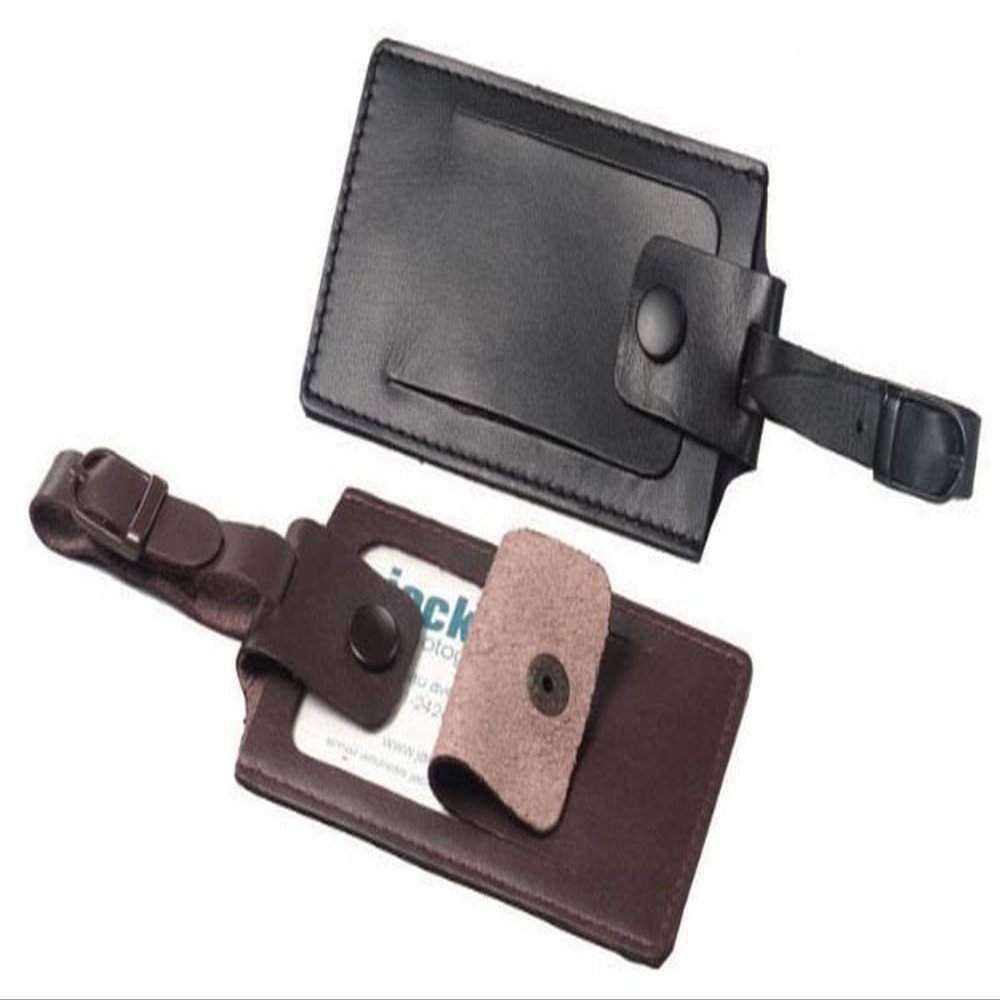 Winn Napa Leather Security I.D. Luggage Tag, Brown
