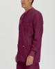 Landau Essentials Relaxed Fit 5-Pocket Snap-Front Scrub Jacket for Men 7551 Wine view 2