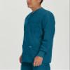 Landau Essentials Relaxed Fit 5-Pocket Snap-Front Scrub Jacket for Men 7551 Caribbean Blue view 2