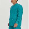 Landau Essentials Relaxed Fit 5-Pocket Snap-Front Scrub Jacket for Men 7551 Teal view 2