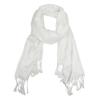 CTM Women's Classic Pashmina Style Shawl Wraps, White view 4