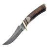SANZ Damascus Slim Blade Skinner Knife 9 Inch - Camping Knife with Stag Handle, Full Tang Steel Blade & Sheath - Pocket Knife for Hunting, Outdoor uses & Camping view 4