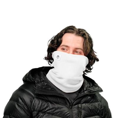 Turtle Fur Double-Layer Neck Warmer - Ultra-Soft, Stretchy Chelonia 150 Fleece Neck Gaiter Made with 100% Recycled Polyester, White