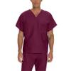 Landau Essentials Unisex Relaxed Fit 1-Pocket V-Neck Scrub Top 7502 Wine view 1