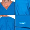 Landau Essentials Unisex Relaxed Fit 1-Pocket V-Neck Scrub Top 7502 Wine view 4
