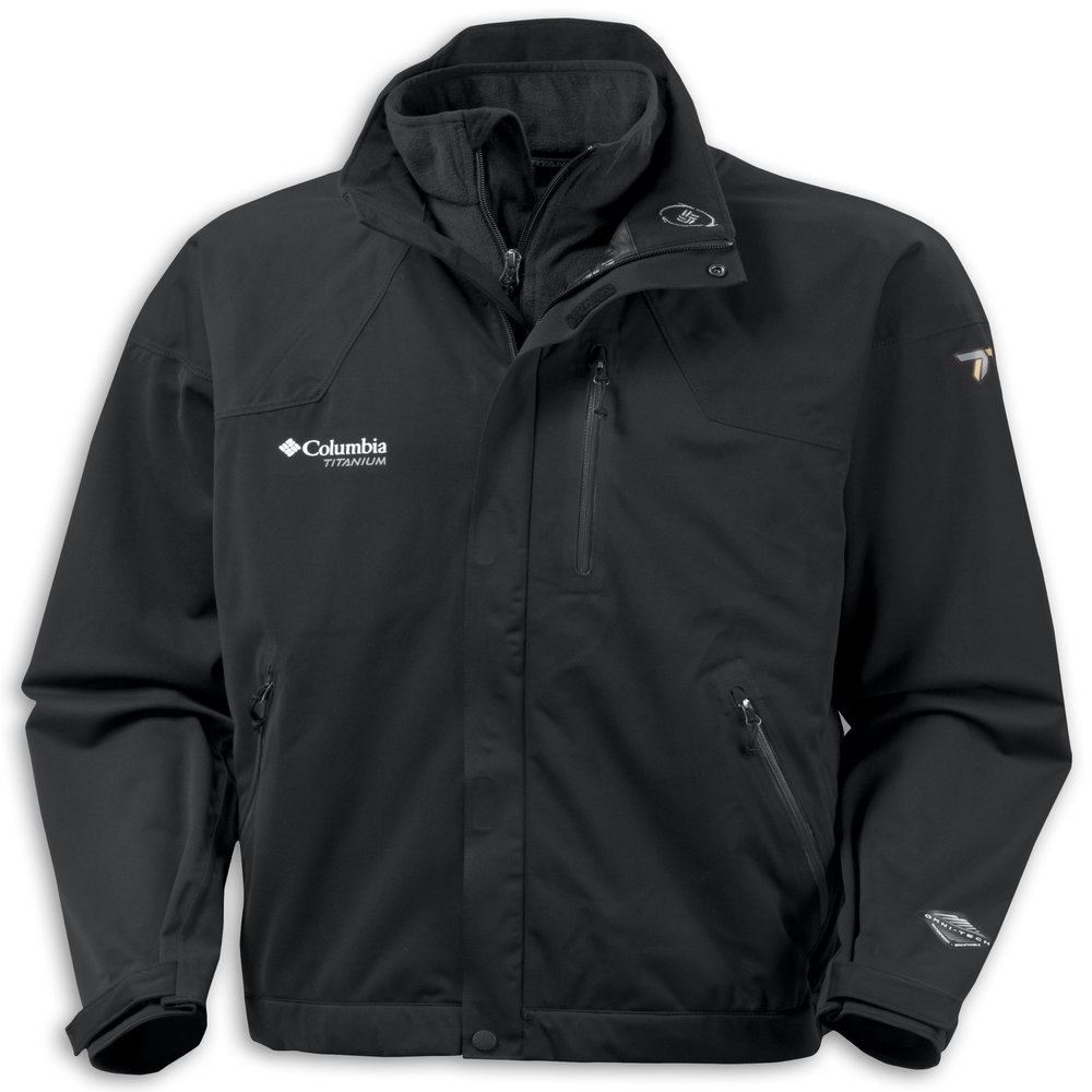 Columbia Men's Men's Match Play Parka (Black with Yellow Zips, Small)