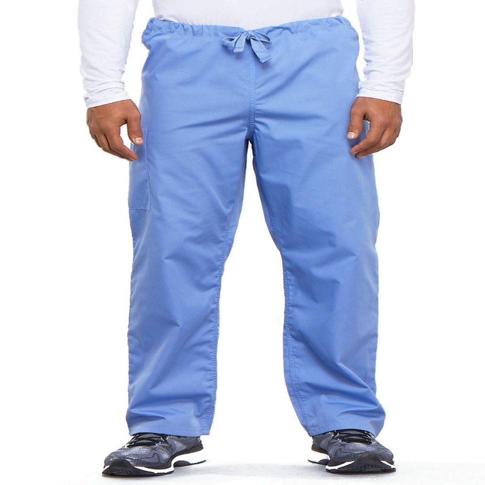 Cherokee Men's Originals Unisex Drawstring Cargo Scrub Pant, Ceil, XX-Large