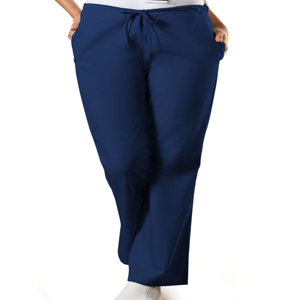 Cherokee Women's Fashionable Flare Leg Drawstring Pant, Navy, X-Small-Tall