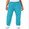 CHEROKEE Women's Workwear Elastic Waist Cargo Scrubs Pant, Turquoise, X-Large/Petite view 1