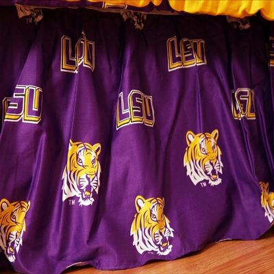 College Covers Everything Comfy LSU Tigers Dust Ruffle Bed Skirt, Twin