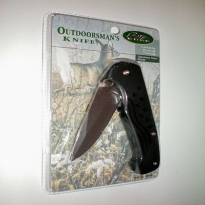 Outdoorsman's Knife with Stainless Steel Blade -- Camping, Hunting, Fishing -- High quality, multipurpose knive. Solid Construction with Stainless Steel Blades. Crafted for durability -- 5" closed with pocket clip -- as shown
