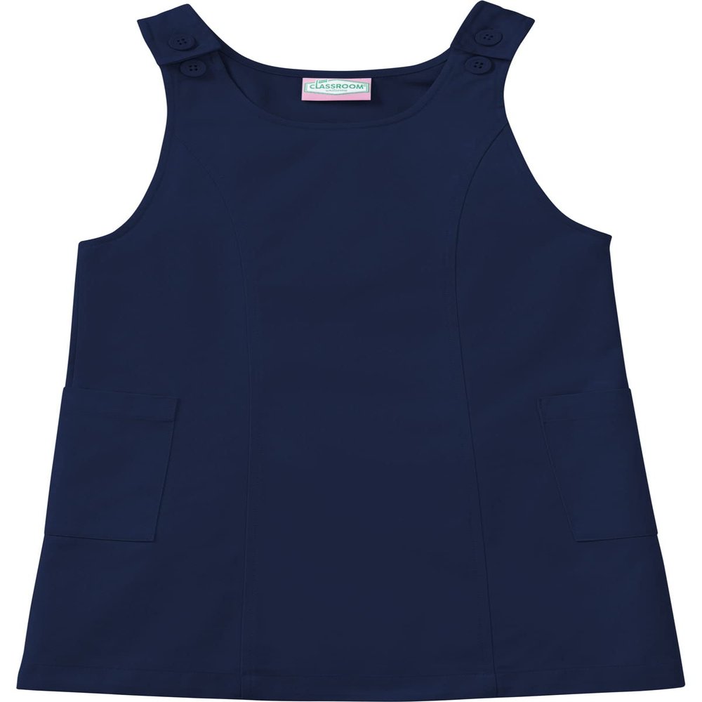 CLASSROOM Big Girls' Plus-Size Plus Princess Seam Jumper, Denim Navy, 18 1/2