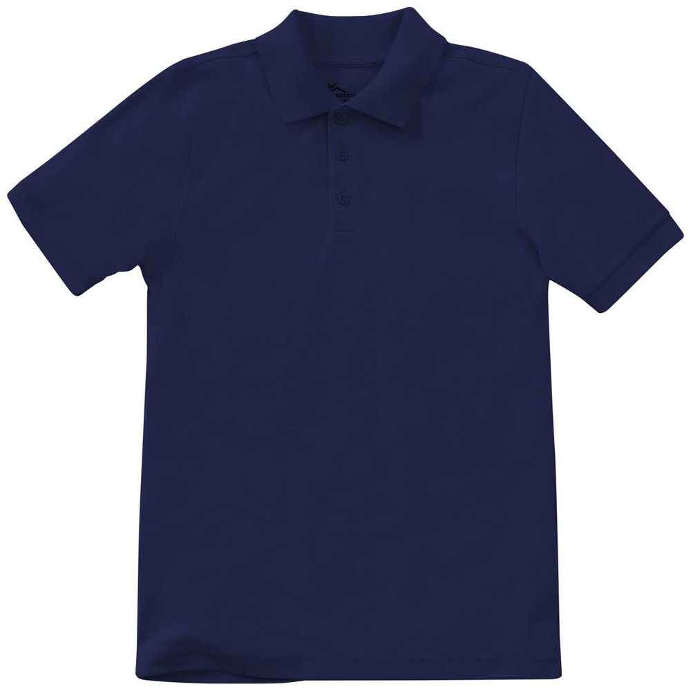 Classroom School Uniforms boys Unisex Pique Short Sleeve Polo school uniform shirts, Dark Navy, Medium US