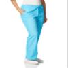 Workwear Originals Women Scrubs Pant Natural Rise Flare Leg Drawstring 4101P, L Petite, Turquoise view 2
