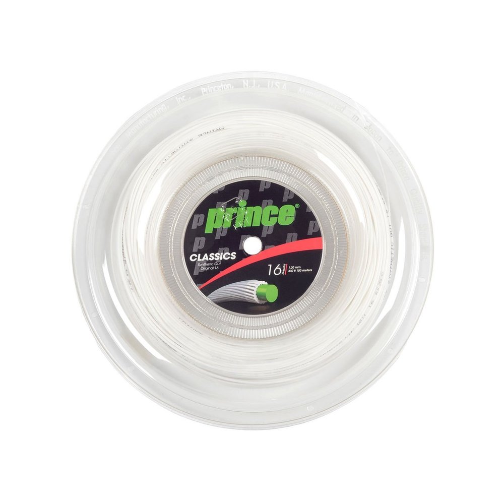 Prince Unisex's Synthetic Gut Dura Flex String Reel-White, 1.30 mm