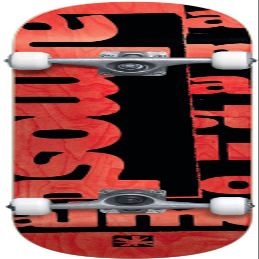 ALMOST Stamp Tuff Times Complete Skateboard, Black, 7.6-Inch