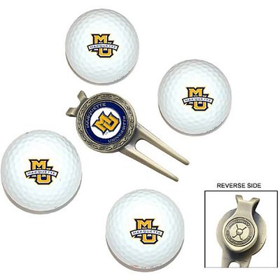 Marquette Golden Eagles Pack Of 4 Golf Balls And Divet Tool Gift Set From Team Golf