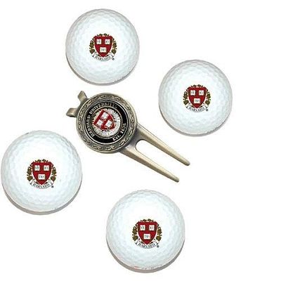 Team Golf Harvard Crimson Pack of 4 Golf Balls and Divet Tool Gift Set from