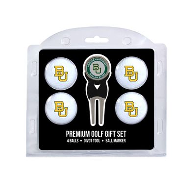 Team Golf NCAA Baylor Bears 4 Golf Ball And Divot Tool Set Regulation Size Golf Balls (4 Count) & Divot Tool with Removable Double-Sided Magnetic Marker