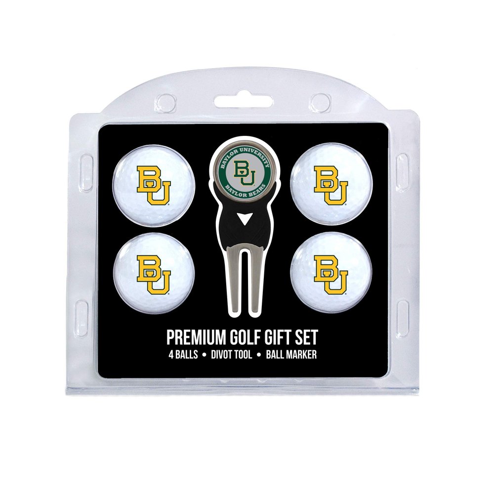 Team Golf NCAA Baylor Bears 4 Golf Ball And Divot Tool Set Regulation Size Golf Balls (4 Count) & Divot Tool with Removable Double-Sided Magnetic Marker